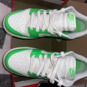 Nike Air Force 1 White and Neon Green Sneakers